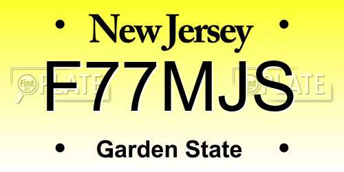 F77MJS New Jersey License Plate