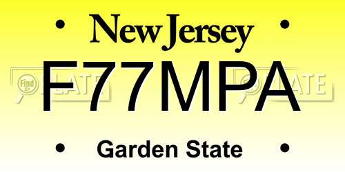 F77MPA New Jersey License Plate