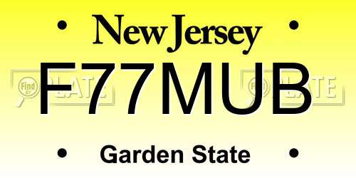 F77MUB New Jersey License Plate