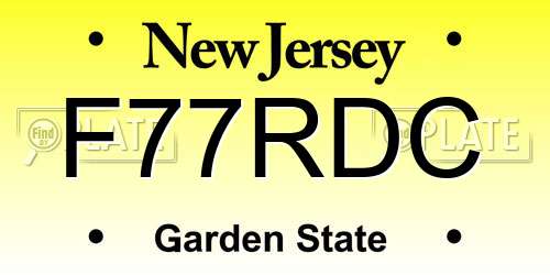 F77RDC New Jersey License Plate