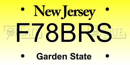 F78BRS New Jersey License Plate