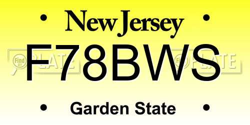 F78BWS New Jersey License Plate