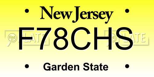 F78CHS New Jersey License Plate