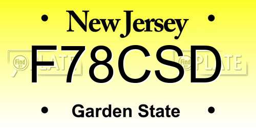 F78CSD New Jersey License Plate
