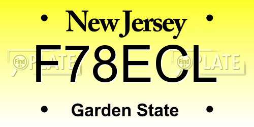 F78ECL New Jersey License Plate