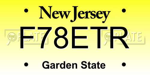 F78ETR New Jersey License Plate