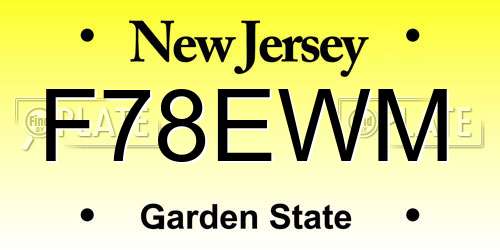 F78EWM New Jersey License Plate