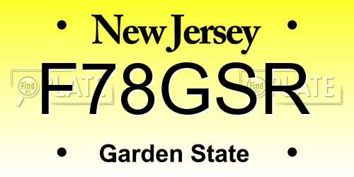 F78GSR New Jersey License Plate