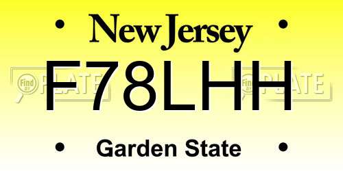 F78LHH New Jersey License Plate