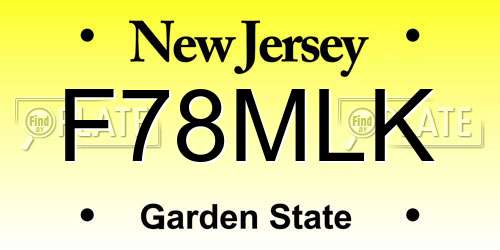 F78MLK New Jersey License Plate