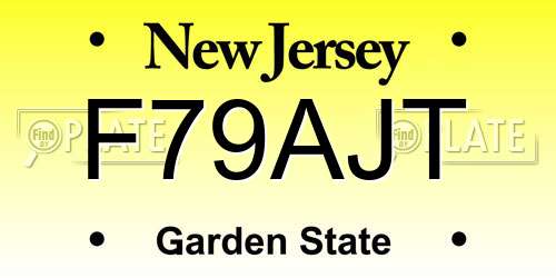 F79AJT New Jersey License Plate
