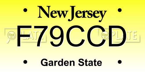 F79CCD New Jersey License Plate