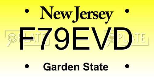 F79EVD New Jersey License Plate