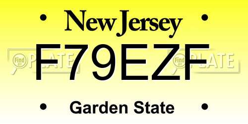 F79EZF New Jersey License Plate