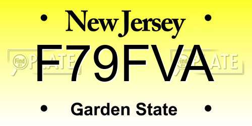 F79FVA New Jersey License Plate