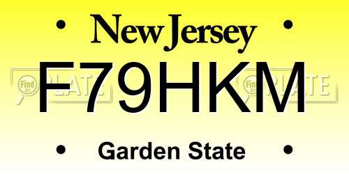 F79HKM New Jersey License Plate