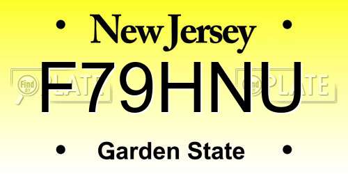 F79HNU New Jersey License Plate