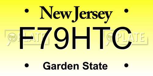 F79HTC New Jersey License Plate