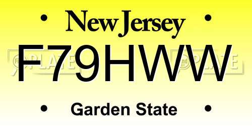F79HWW New Jersey License Plate
