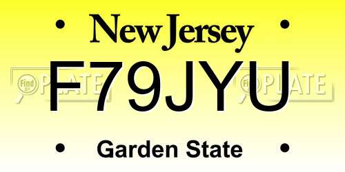 F79JYU New Jersey License Plate
