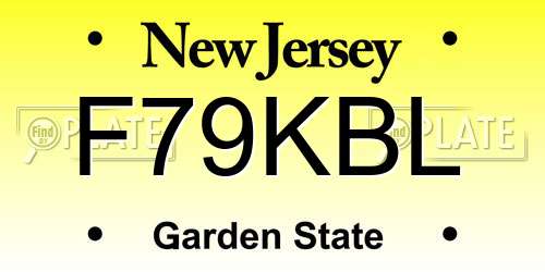 F79KBL New Jersey License Plate