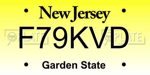 F79KVD New Jersey License Plate