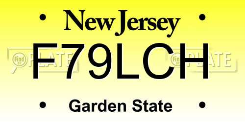 F79LCH New Jersey License Plate