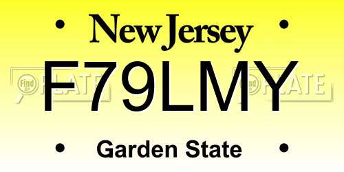 F79LMY New Jersey License Plate