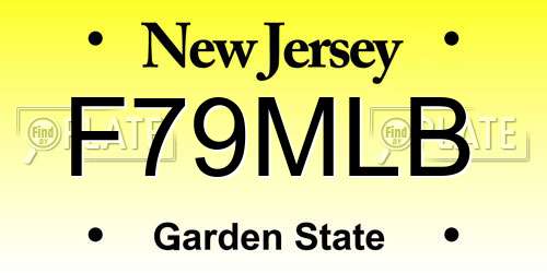 F79MLB New Jersey License Plate