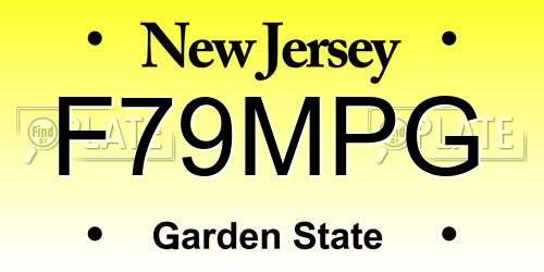 F79MPG New Jersey License Plate