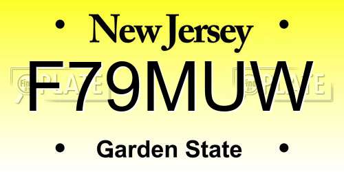 F79MUW New Jersey License Plate