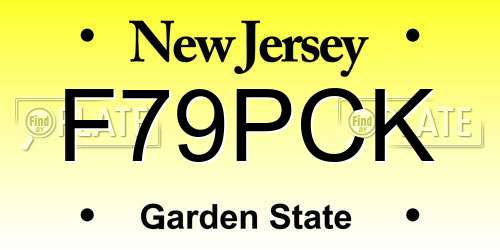 F79PCK New Jersey License Plate