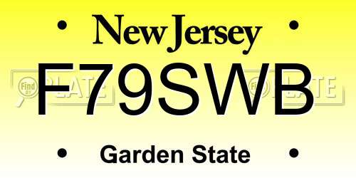F79SWB New Jersey License Plate