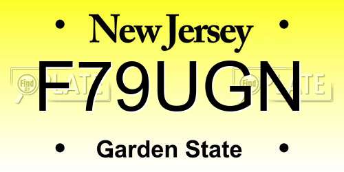 F79UGN New Jersey License Plate