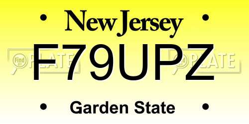 F79UPZ New Jersey License Plate