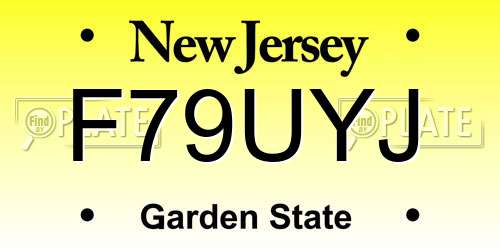 F79UYJ New Jersey License Plate