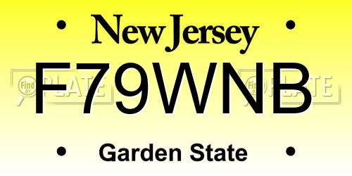 F79WNB New Jersey License Plate