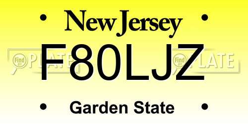 F80LJZ New Jersey License Plate