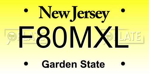 F80MXL New Jersey License Plate