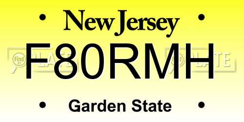 F80RMH New Jersey License Plate
