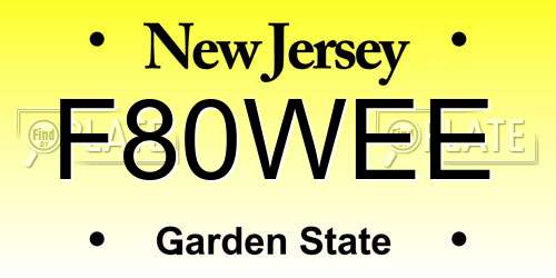 F80WEE New Jersey License Plate