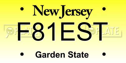 F81EST New Jersey License Plate