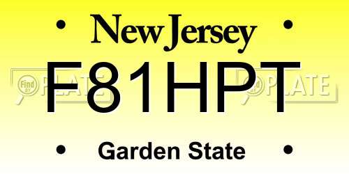 F81HPT New Jersey License Plate