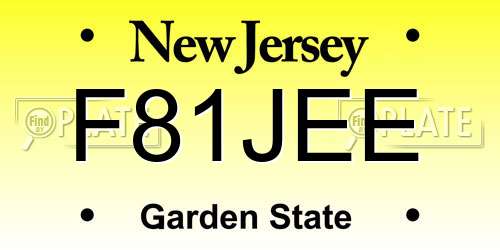 F81JEE New Jersey License Plate