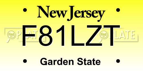 F81LZT New Jersey License Plate