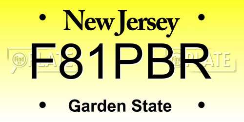 F81PBR New Jersey License Plate