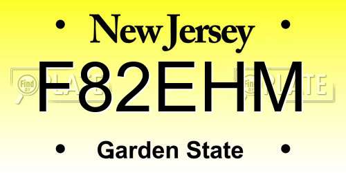 F82EHM New Jersey License Plate
