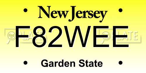 F82WEE New Jersey License Plate