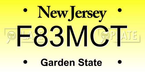 F83MCT New Jersey License Plate