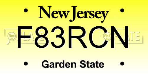 F83RCN New Jersey License Plate